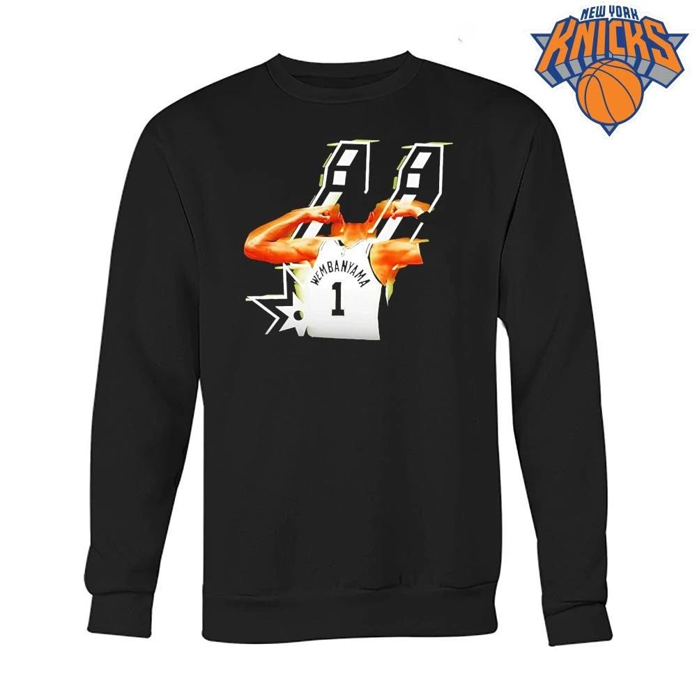 Wembanyama Flexing Back View Wembanyama 1 Nba San Antonio Spurs Shirt