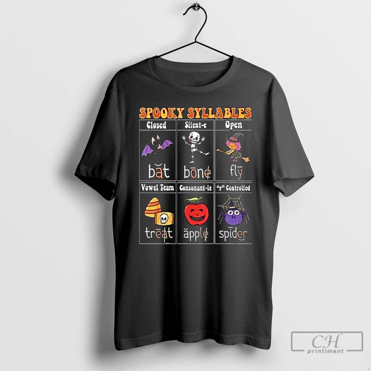 Premium Spooky Syllables Teacher Funny Halloween Long Sleve T Shirts