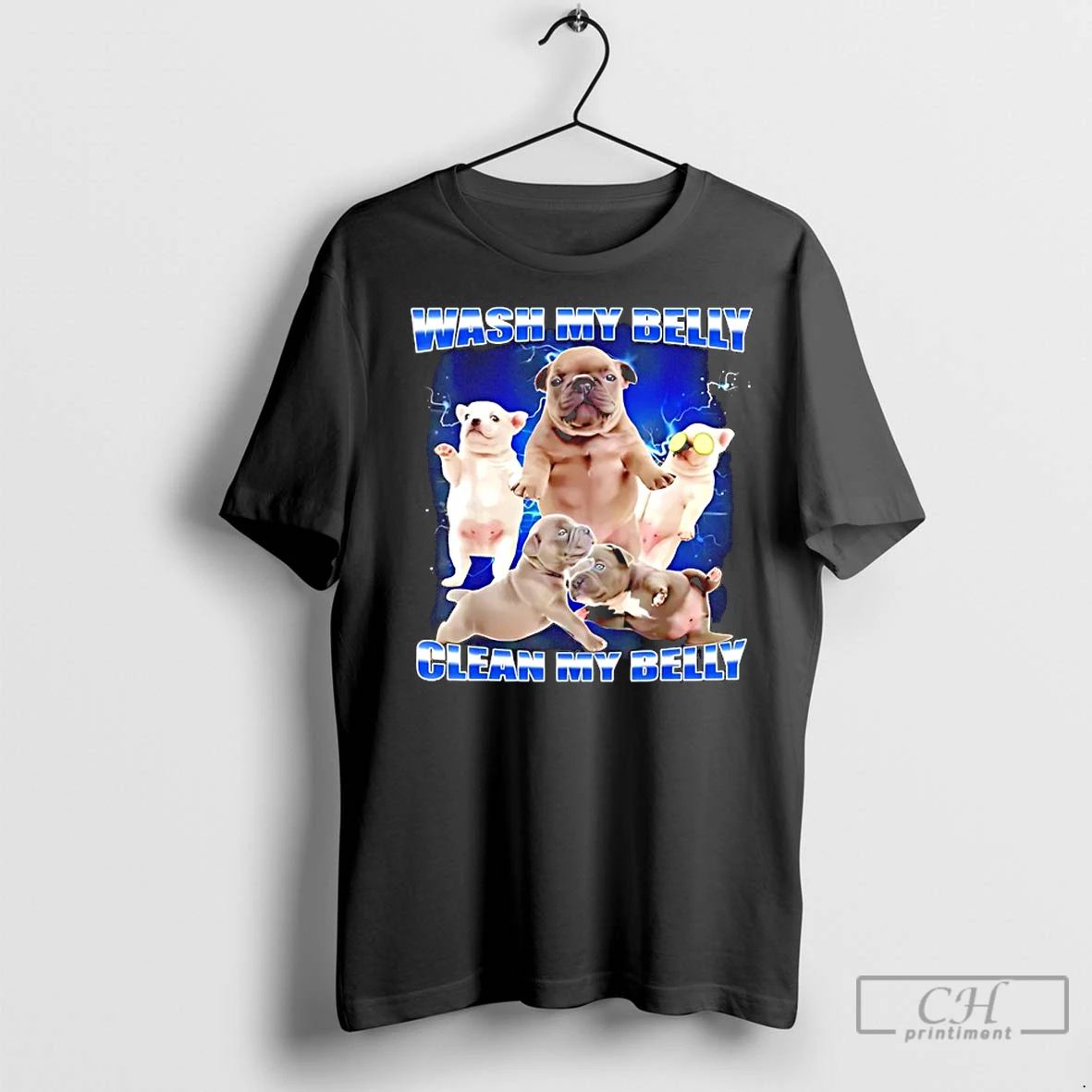 Classic Wash My Belly Clean My Belly Baby Dog Graphic