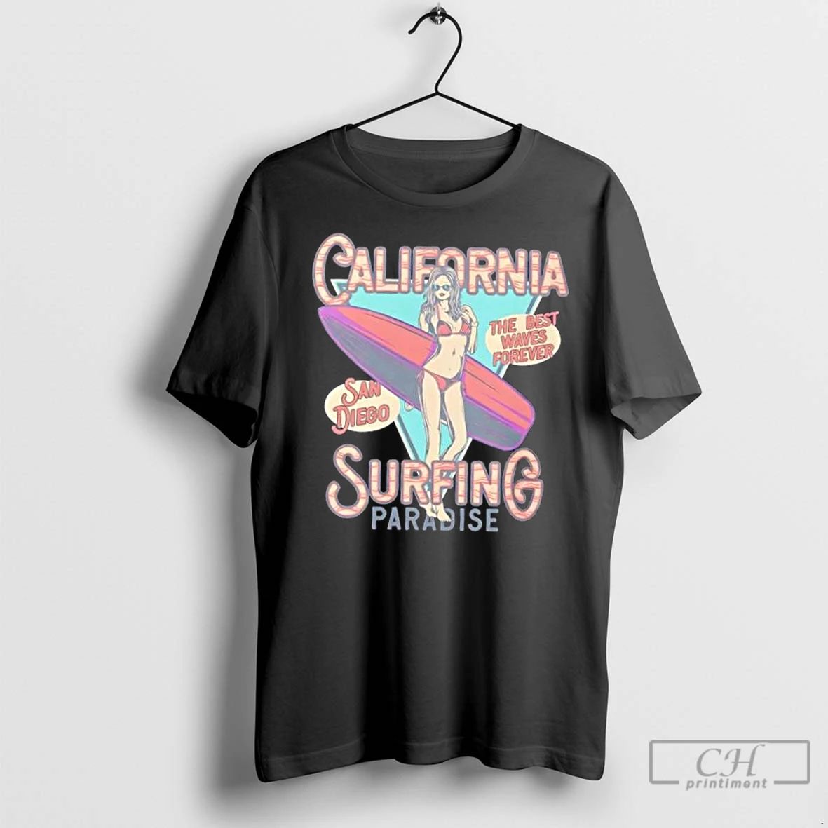 Classic California Surfing Paradise Retro Beach