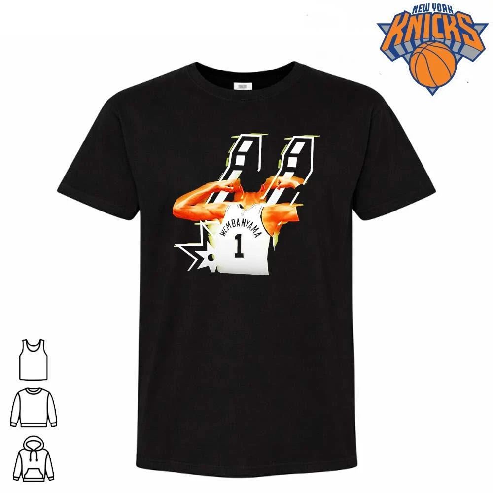 Wembanyama Flexing Back View Wembanyama 1 Nba San Antonio Spurs Shirt