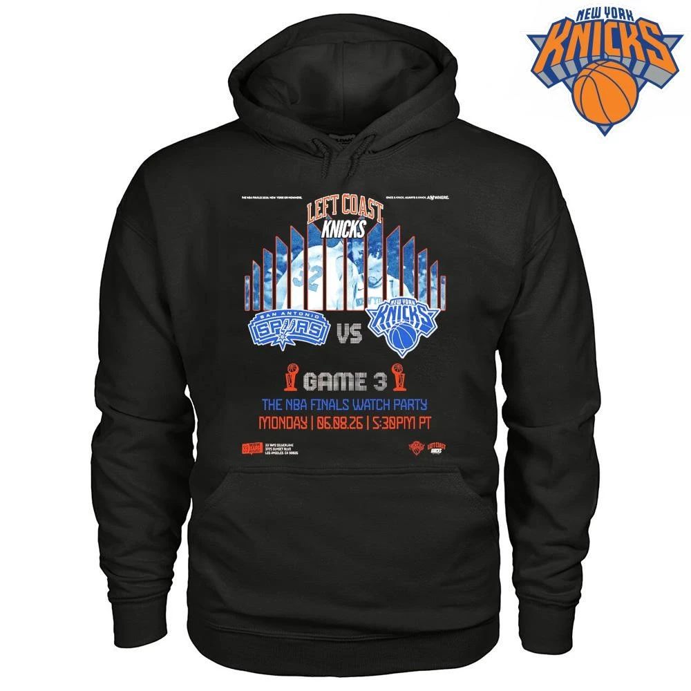 Left Coast Knicks vs San Antonio Spurs Game 3 Watch Party Los Angeles NBA Finals 2026 shirt