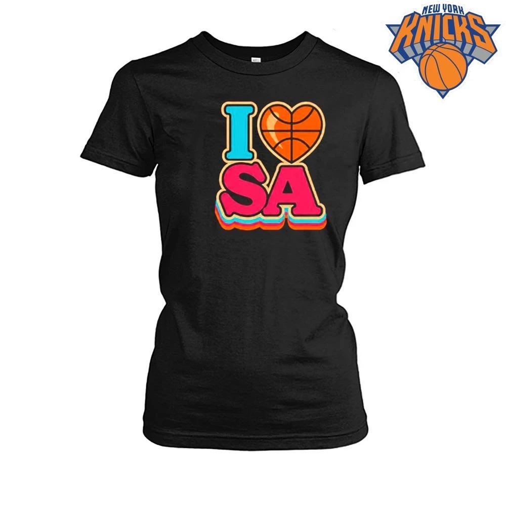 Retro I Heart SA Basketball San Antonio Heart Graphic T Shirt
