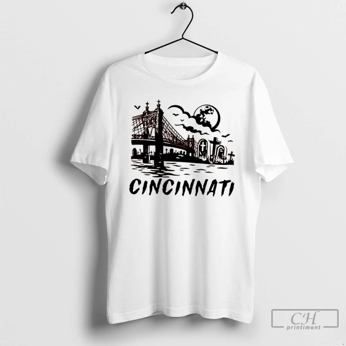 Classic Cincinnati Downtown Spooky Halloween T Shirts