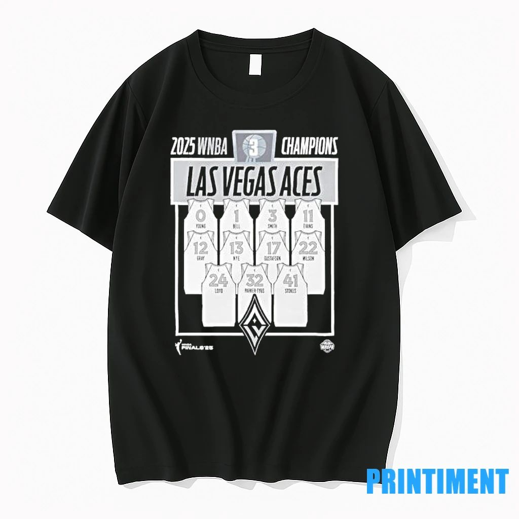 Las Vegas Aces 2025 Wnba Finals Champions Jersey Roster Tshirts Sweater