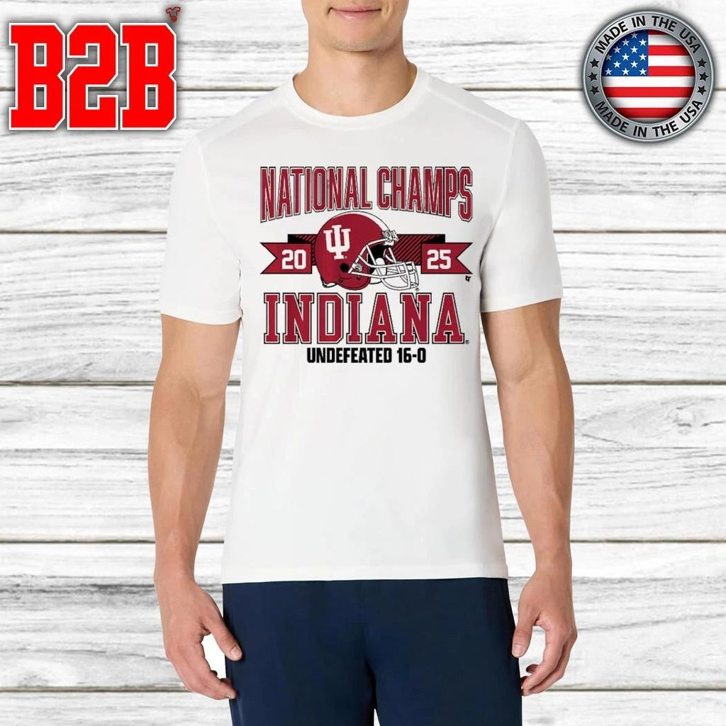 Indiana Football 2025 CFP National Champions Arched Helmet Shirt