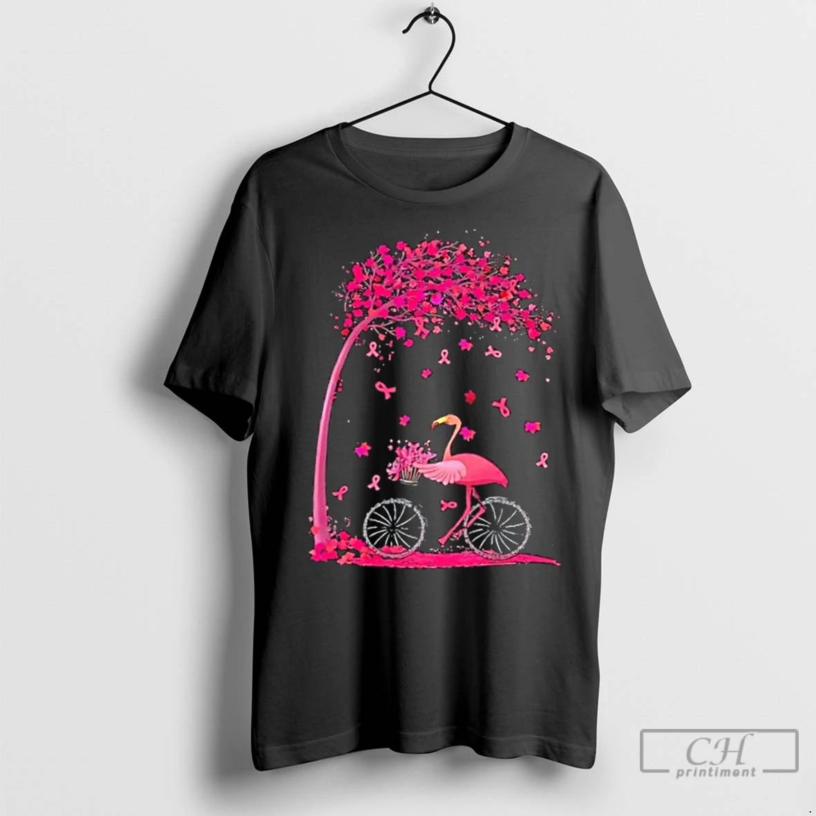 Classic Breast Cancer Tree With Flamingo Cancer Survivor Awareness