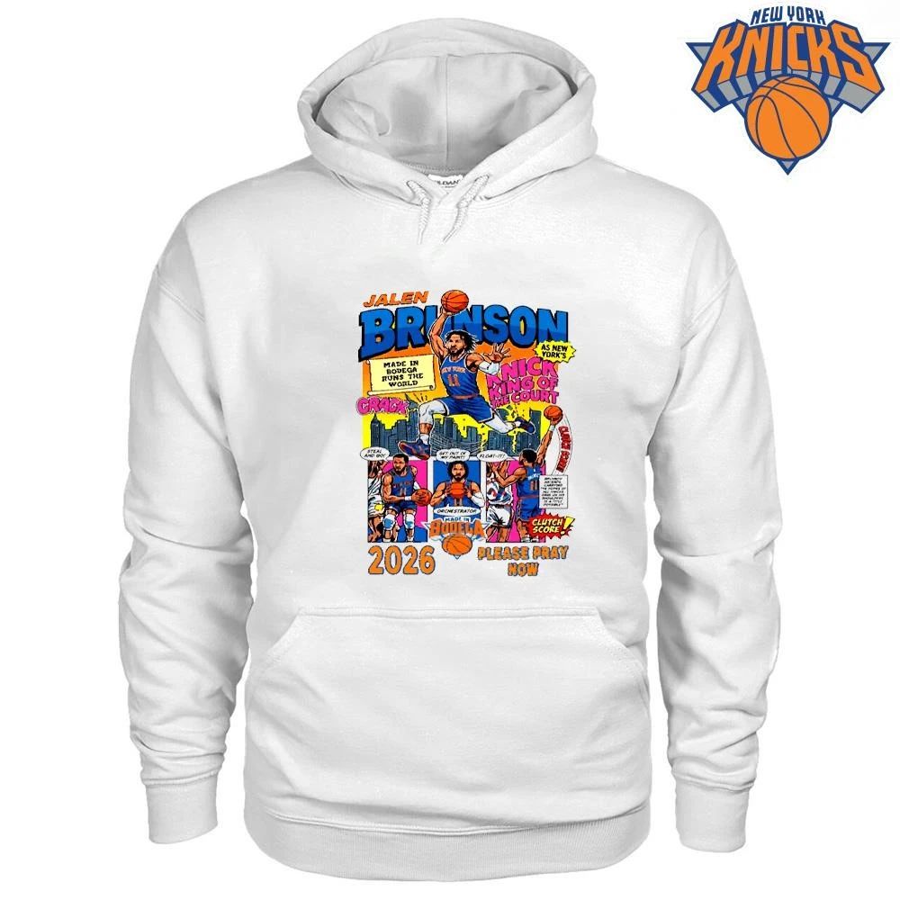 Jalen Brunson King Of The Court New York Basketball Comic Book Art Print Shirt
