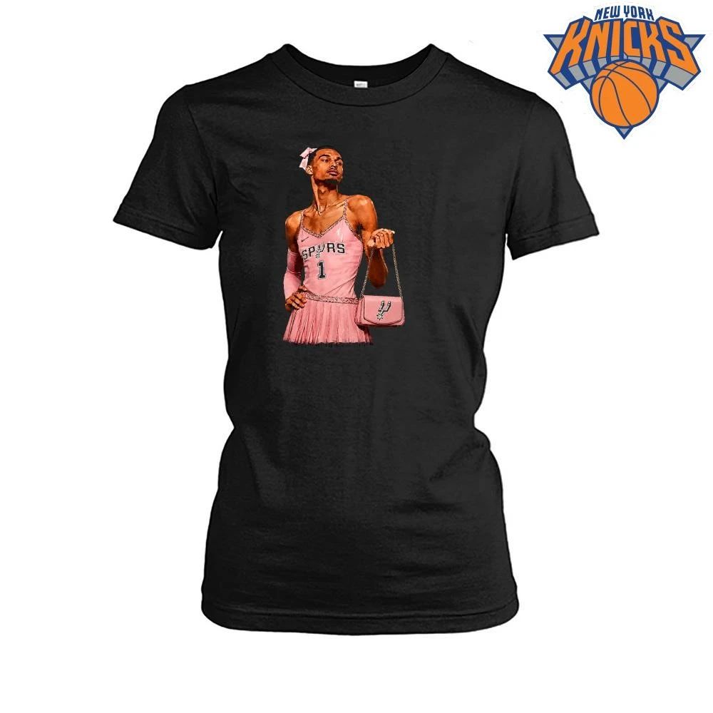 Victor Wembanyama San Antonio Spurs Pink Dress Black Shirt