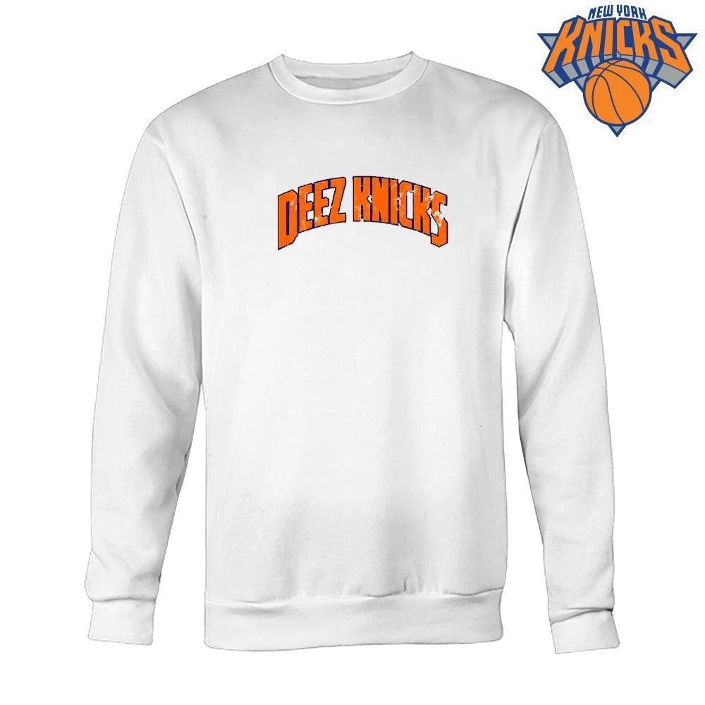 Deez Knicks Vintage Arched Text Graphic White Shirt