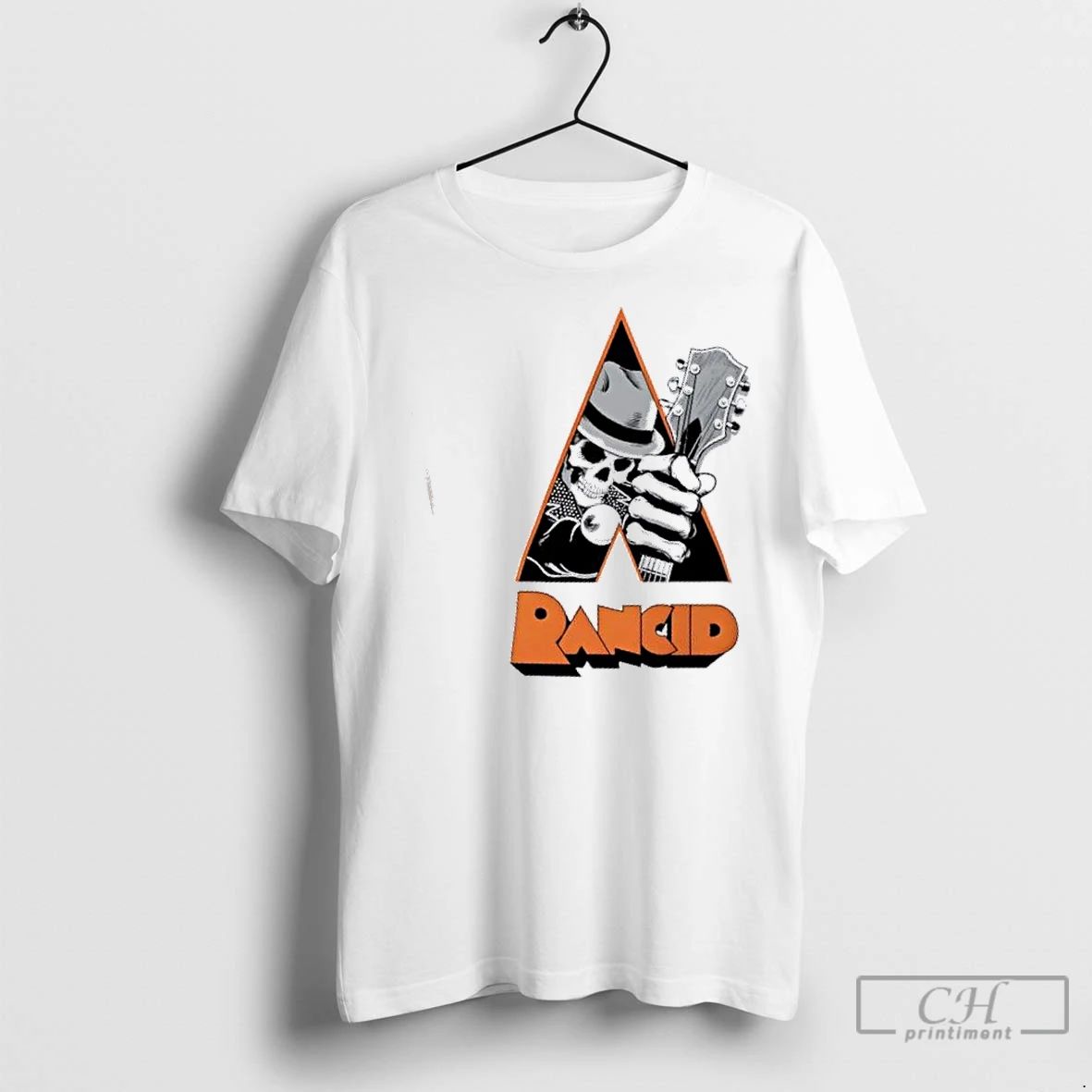 Classic Rancid Skull Guitar Punk Rock Graphic