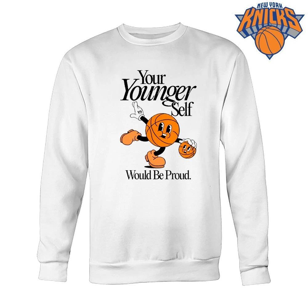 Your Younger Self Would Be Proud Retro Mascot Basketball Aesthetic Motivational Graphic Shirt