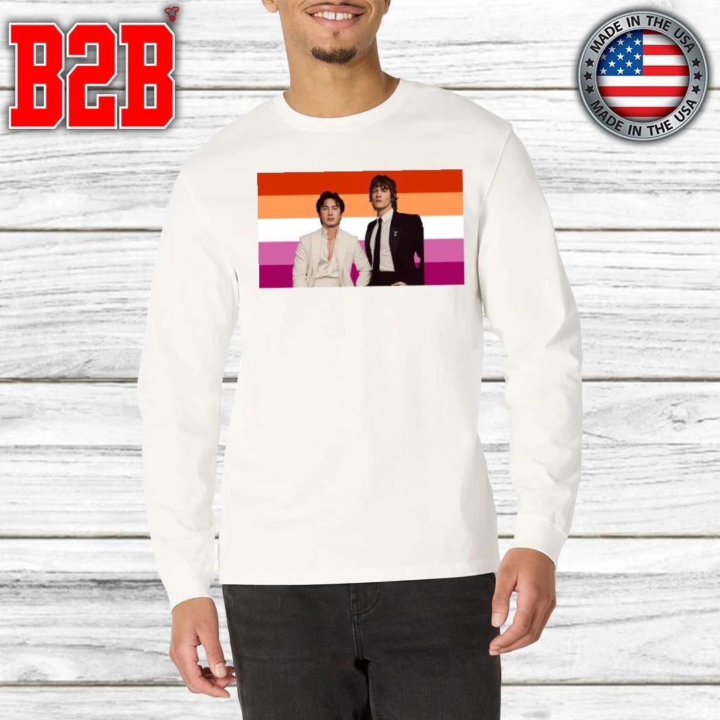 Hudson Williams and Connor Storrie Lesbian Pride Flag Shirt