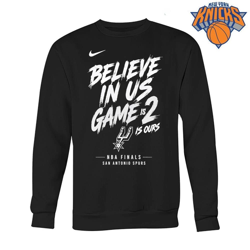 San Antonio Spurs Believe In Us Game 2 Is Ours Basketball Playoffs Graphic Vintage NBA Finals 2026 Shirt