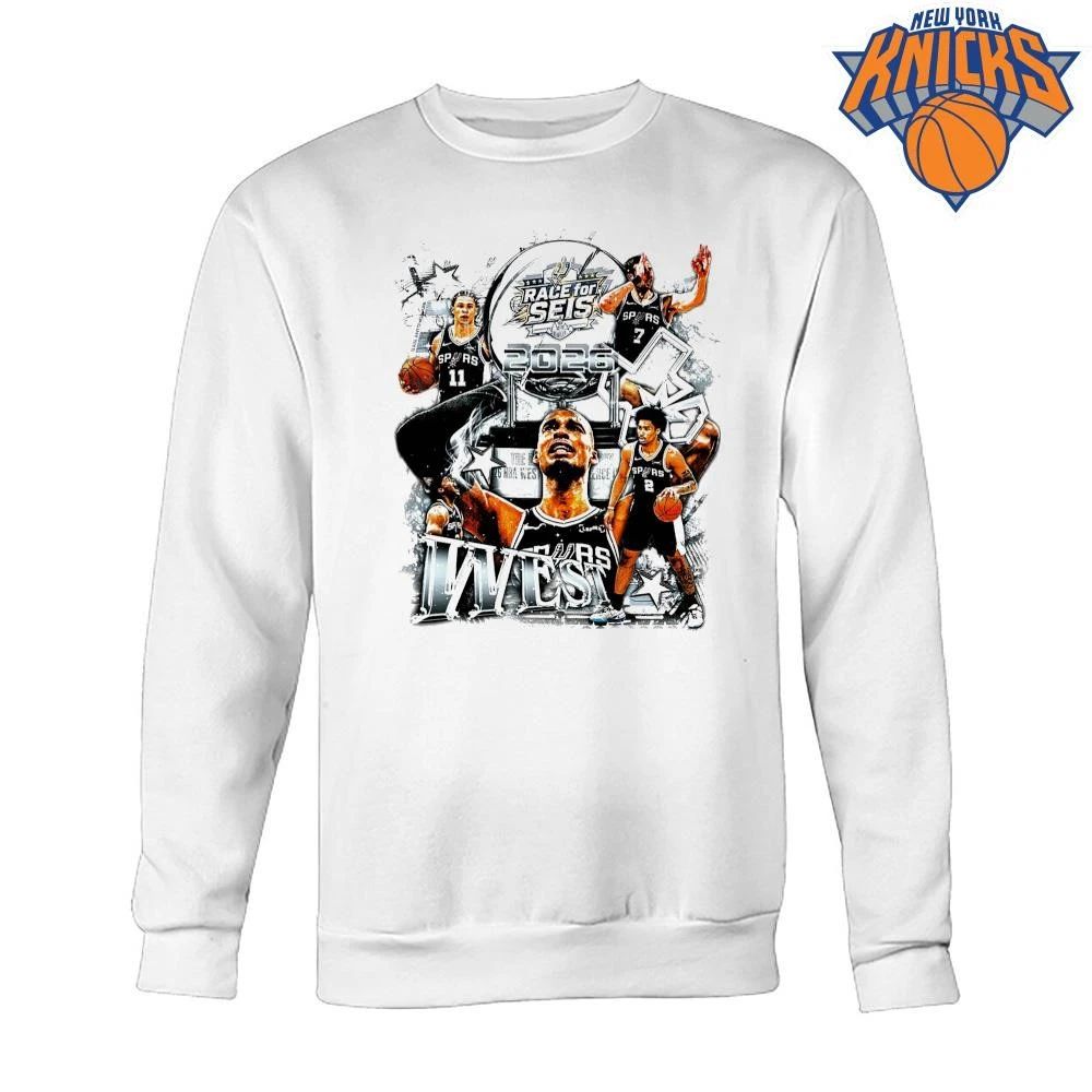 San Antonio Spurs Race for Seis 2026 Western Conference Basketball Shirt
