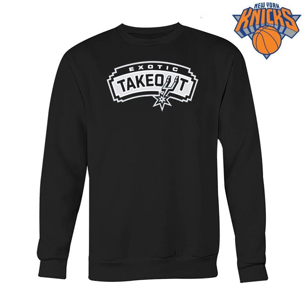 Exotic Takeout San Antonio Spurs Logo Parody Graphic Retro Font NBA Finals 2026 Shirt