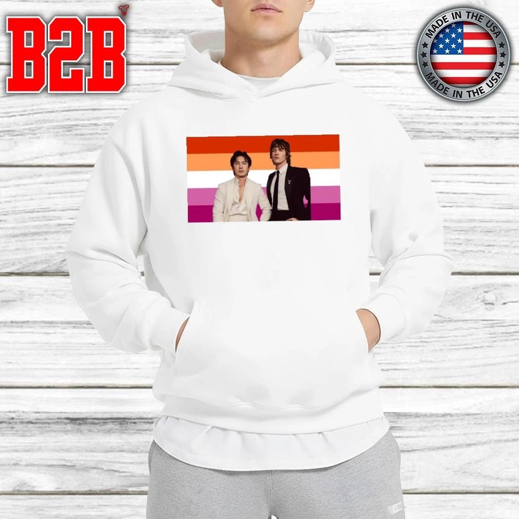 Hudson Williams and Connor Storrie Lesbian Pride Flag Shirt