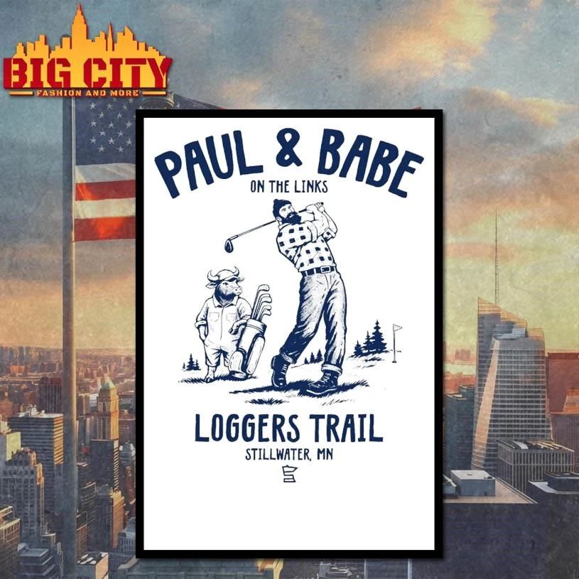 Original Paul and Babe On The Links Loggers Trail Stillwater Mn Graphic Shirt