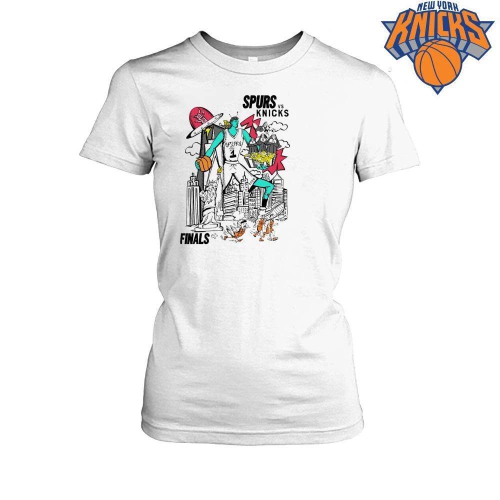 NBA Finals 2026 Spurs vs Knicks Vintage Basketball Graphic Game 4 Shirt