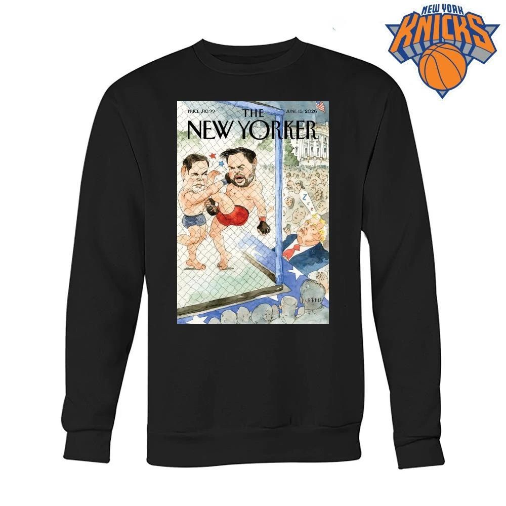 The New Yorker June 15 2026 Cover Donald Trump Political Parody MMA Cage Fight NBA Finals 2026 Shirt