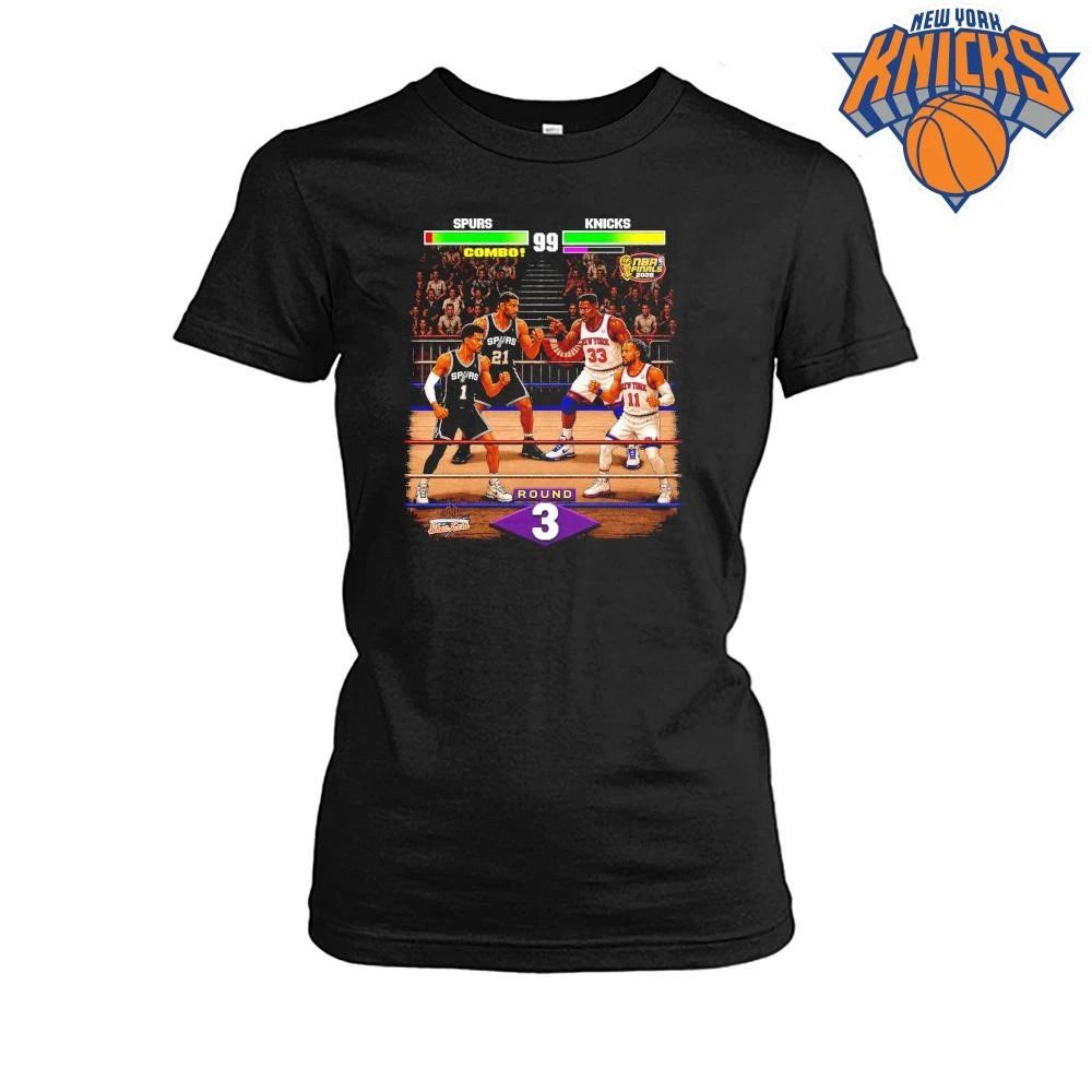 NBA Finals 2026 Spurs vs Knicks Retro Video Game Fighting Style T Shirt