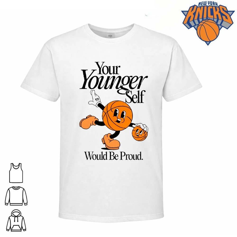 Your Younger Self Would Be Proud Retro Mascot Basketball Aesthetic Motivational Graphic Shirt
