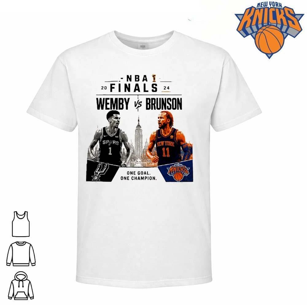 Victor Wembanyama vs Jalen Brunson 2026 NBA Finals Wemby vs Brunson White T Shirt