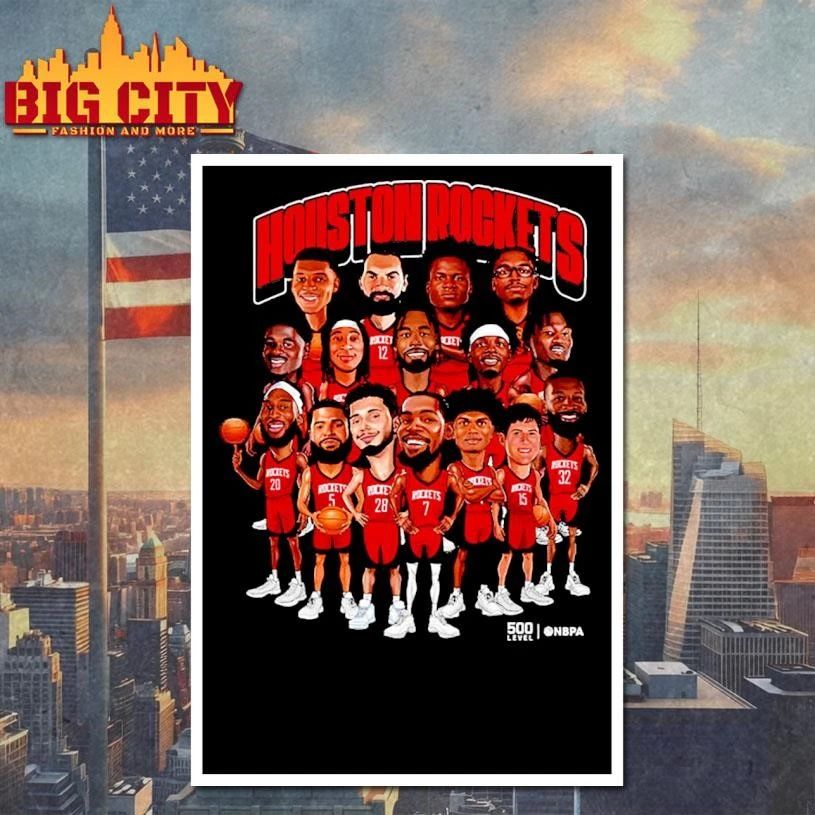 Houston Rockets 2026 Playoffs Caricatures Graphic Shirt