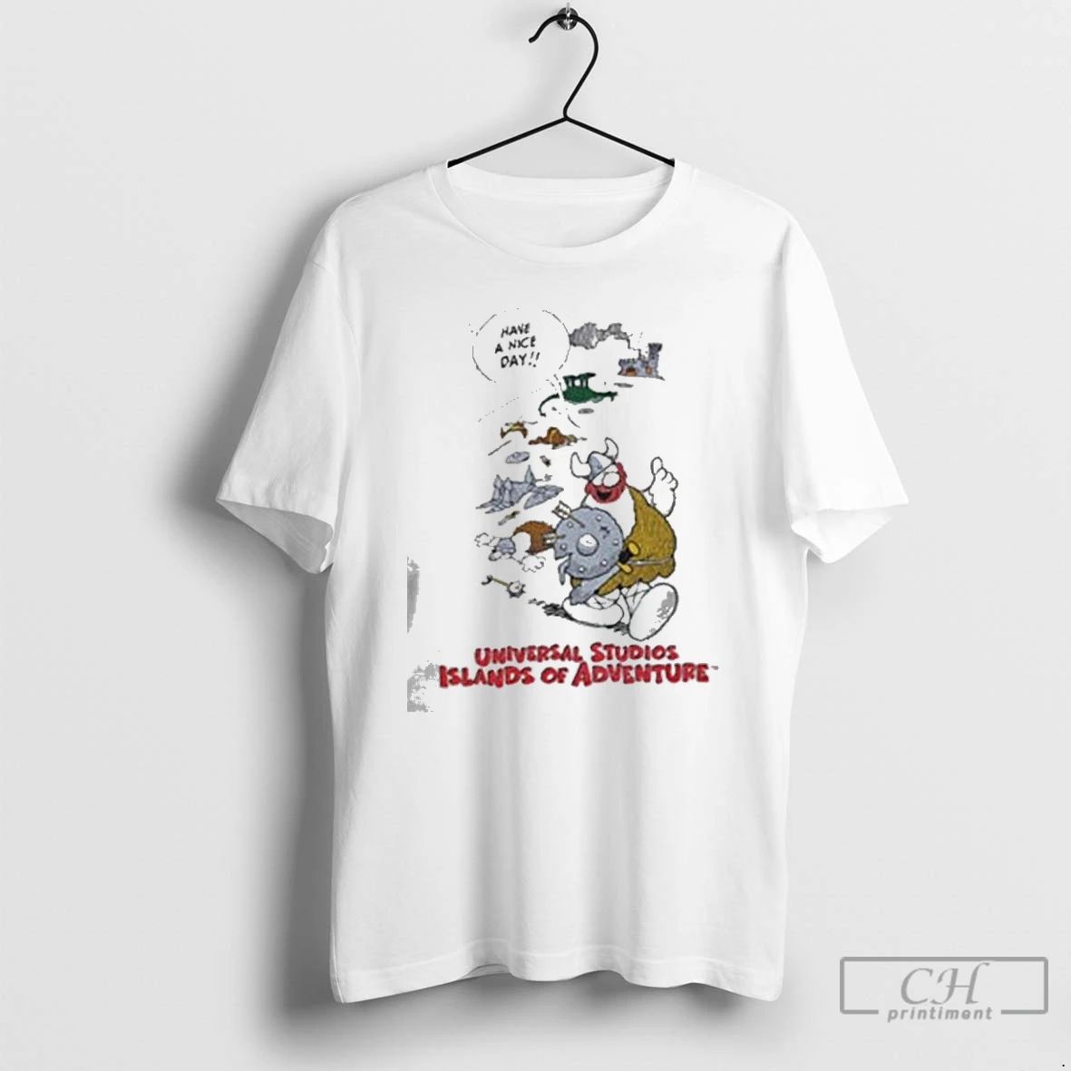 Premium Vintage Universal Studios Islands Of Adventure Viking T Shirts